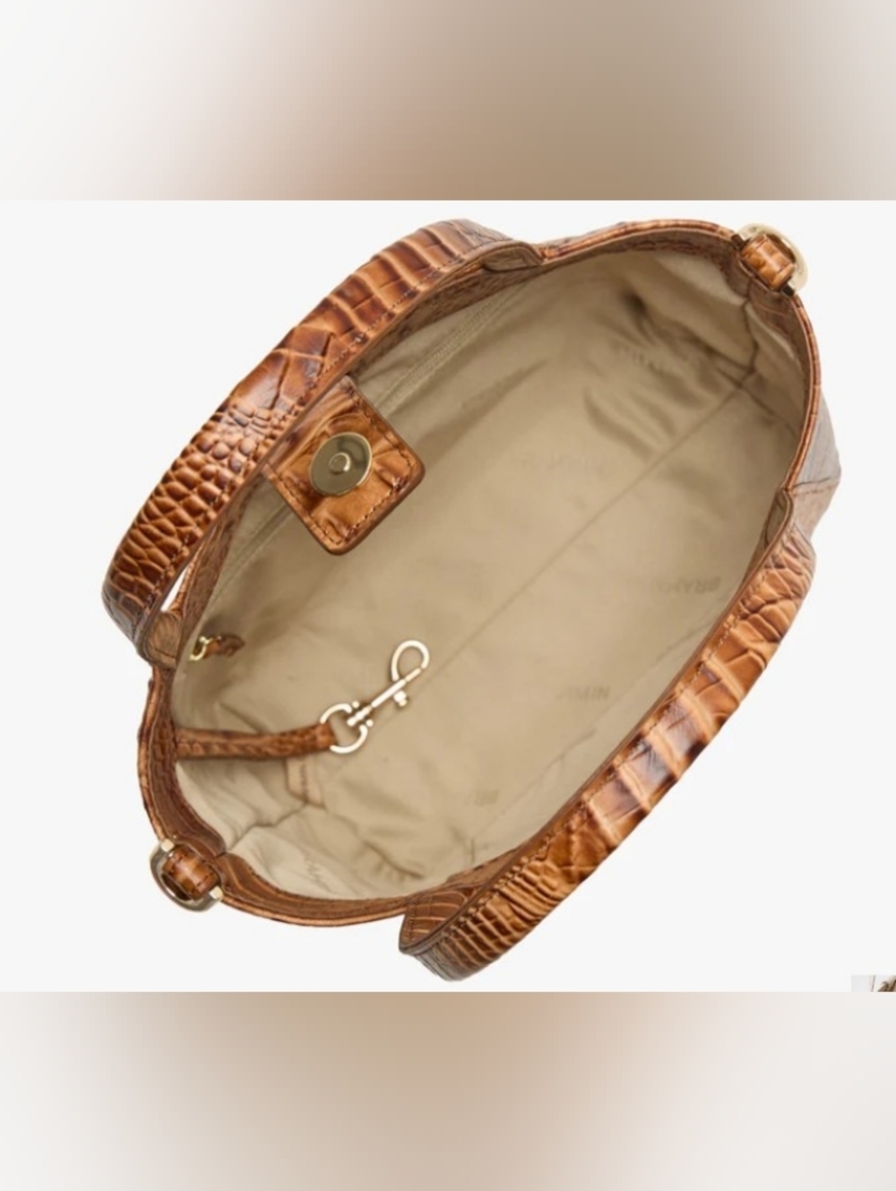 SOLD NWT Brahmin Small Mona Croc Embossed Leather Crossbody Satchel Purse - Picture 10 of 14